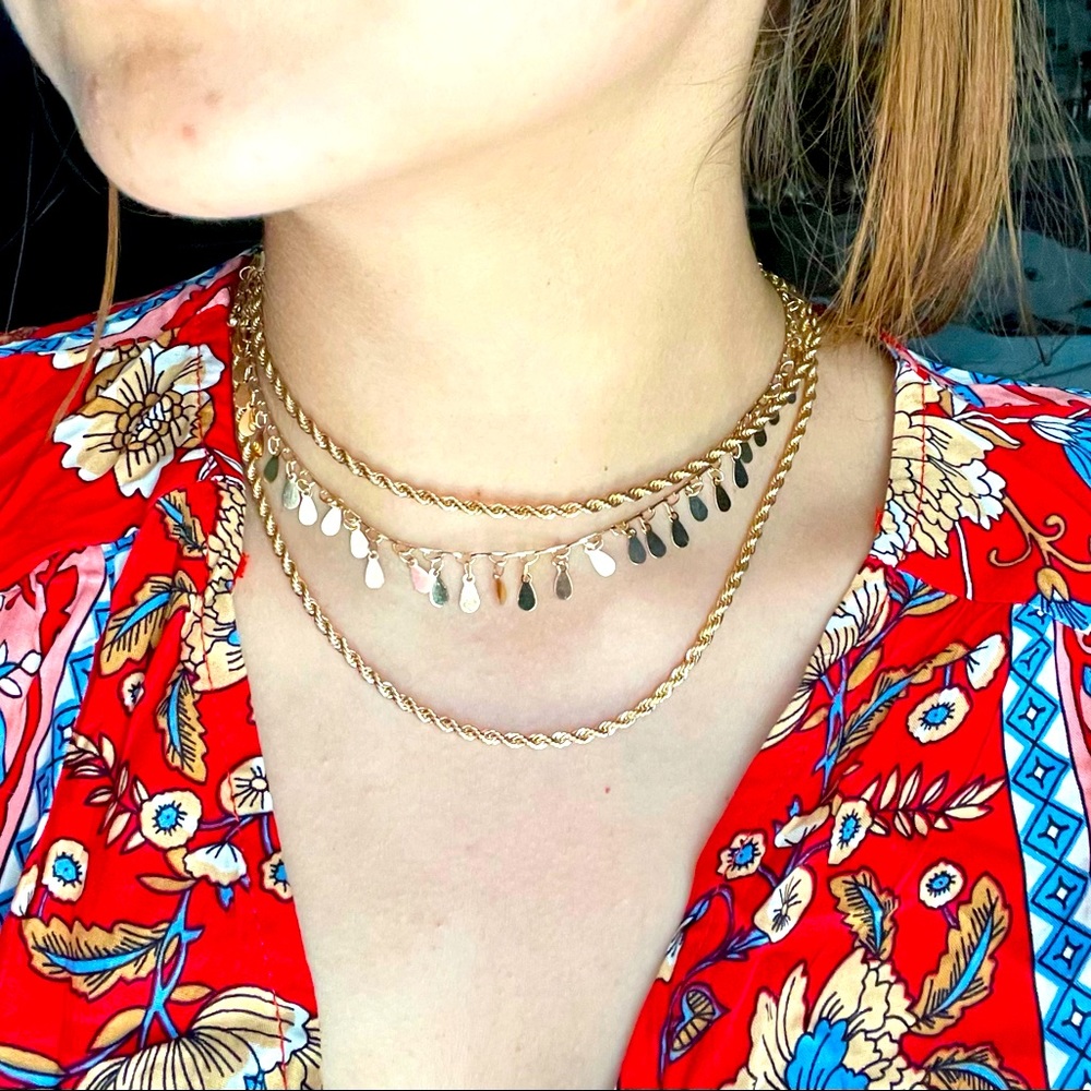 Twist tassel multilayer necklace